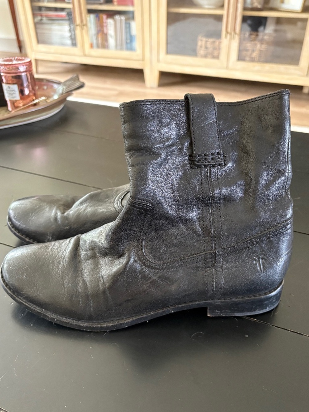FRYE Anna Shortie Black Booties Size 8.5
